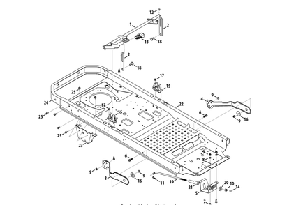 Frame And Deck Lift Diagram and Parts List for RZT-S42ZERO (17AVCEDS710-17WVCEDS710)(2013) Cub Cadet Lawn Tractor